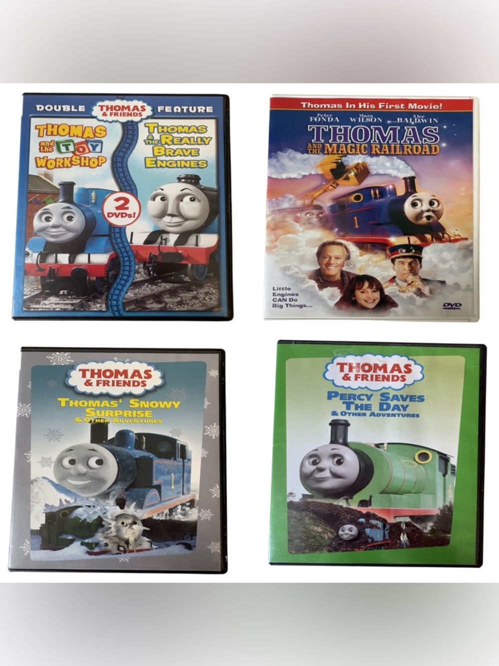 Thomas & Friends DVD Bundle : Toy Workshop, Brave Engines, Snowy Suprise, Percy
